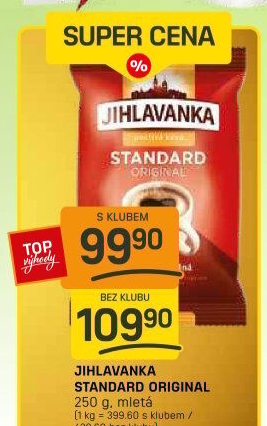 Mletá káva Standard Jihlavanka