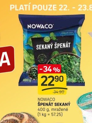 Špenát sekaný mražený Nowaco