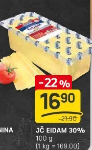 Sýr Eidam Jihočeský 30% Madeta
