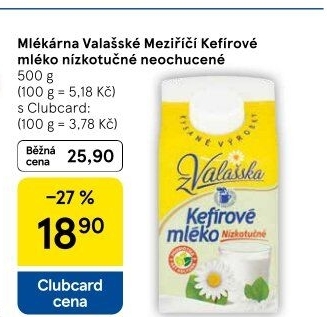 Kefírové mléko neochucené Mlékárna Valašské Meziříčí