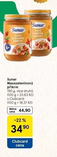 Masozeleninový příkrm Sunar