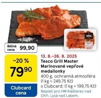 Vepřové medailonky marinované Grill Master Tesco