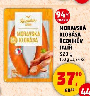 Moravská klobása Řezníkův talíř