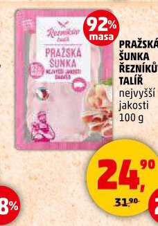 Šunka pražská nejvyšší jakosti Řezníkův talíř
