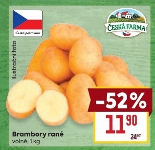 Brambory konzumní rané Česká farma