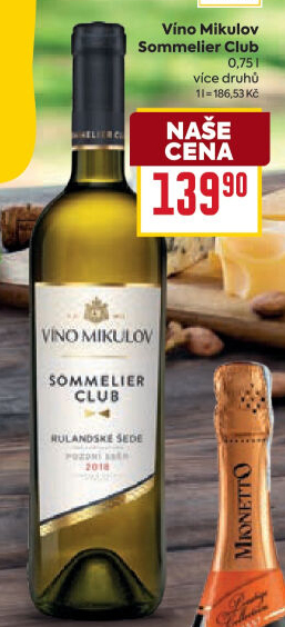 Vína Sommelier Club Víno Mikulov