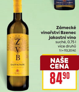 Vína Zámecké vinařství Bzenec