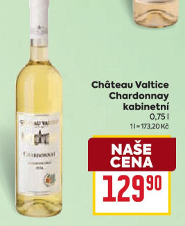 Víno Chardonnay Chateau Valtice - kabinetní
