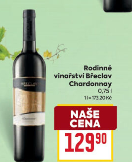 Víno Chardonnay Vinařství Břeclav
