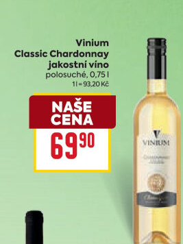 Víno Chardonnay Vinium Classique Velké Pavlovice
