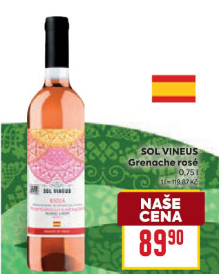 Víno Grenache rosé Sol Vineus