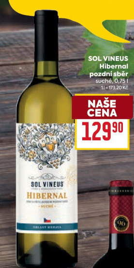 Víno Hibernal Sol Vineus - pozdní sběr