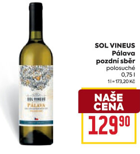 Víno Pálava Sol Vineus - pozdní sběr