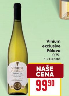 Víno Pálava Vinium Exclusive Velké Pavlovice - pozdní sběr