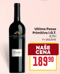 Víno Primitivo IGT Ultimo Passo
