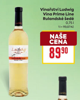 Víno Rulandské šedé Prime Line Vinařství Ludwig