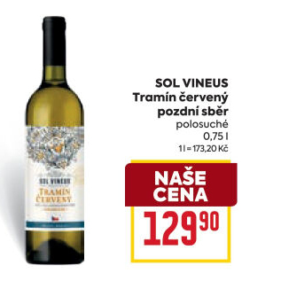 Víno Tramín červený Sol Vineus - pozdní sběr