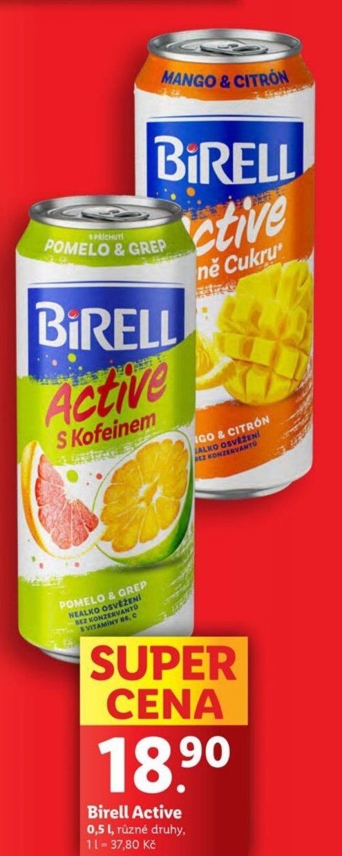 Nealkoholické pivo ochucené Active Birell