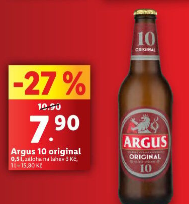 Pivo světlé výčepní 10° Original Argus