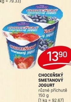 Jogurt smetanový ochucený Choceňský