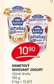 Ochucený jogurt sametový Mlékárna Kunín