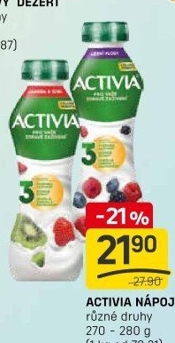 Jogurtový nápoj Activia Danone