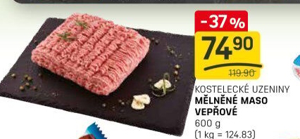 Maso mělněné vepřové Kostelecké uzeniny