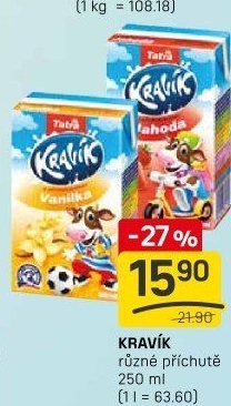 Nápoj mléko ochucené Kravík Tatra