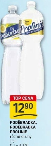 Ochucená voda Poděbradka Prolinie