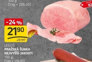 Šunka pražská nejvyšší jakosti LE&amp