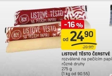 Těsto listové rozválené Lef