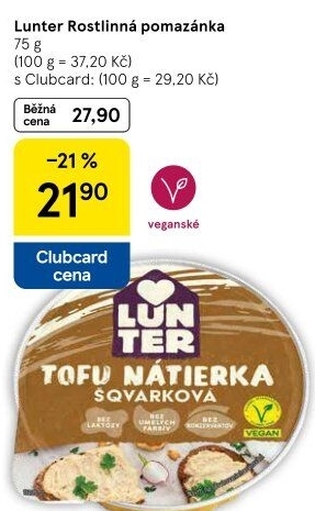 Rostlinné pomazánky Lunter