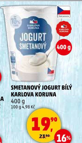 Bílý jogurt smetanový Karlova Koruna