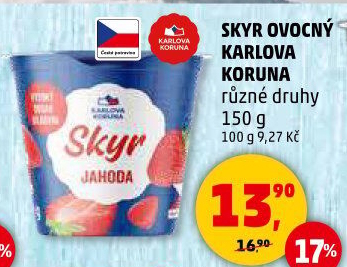 Dezert zakysaný ochucený Skyr Karlova Koruna