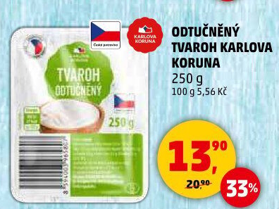 Tvaroh odtučněný Karlova Koruna