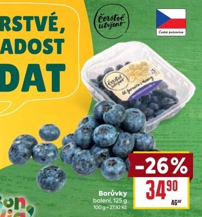 Borůvky Čerstvě utrženo