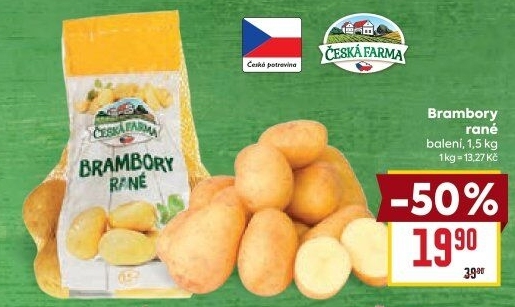 Brambory konzumní rané Česká farma