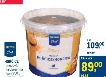 Hořčice hrubozrnná Metro Chef