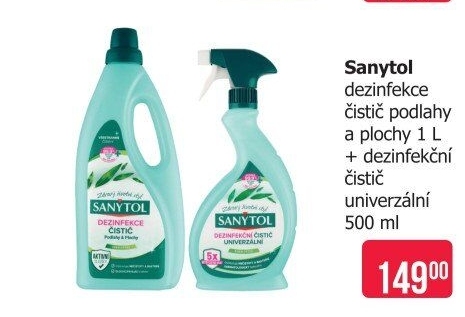 Dezinfekční univerzální čistič na podlahy + Sprej Sanytol