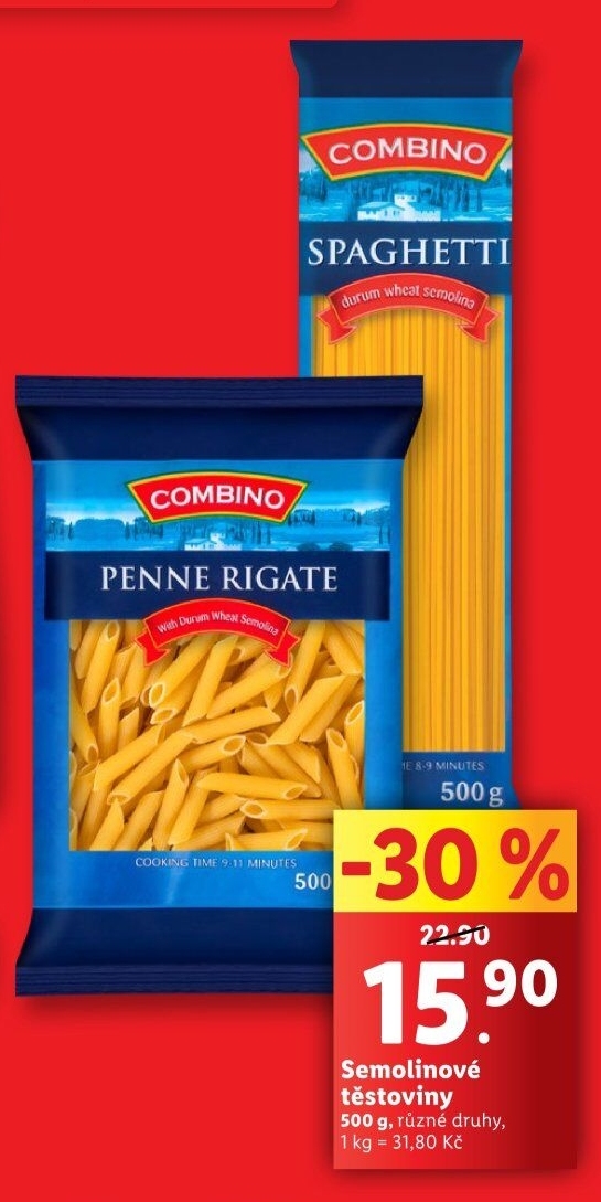 Těstoviny semolinové Combino