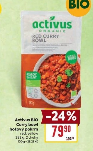 Hotové jídlo Bio Curry Bowl Activus Organic