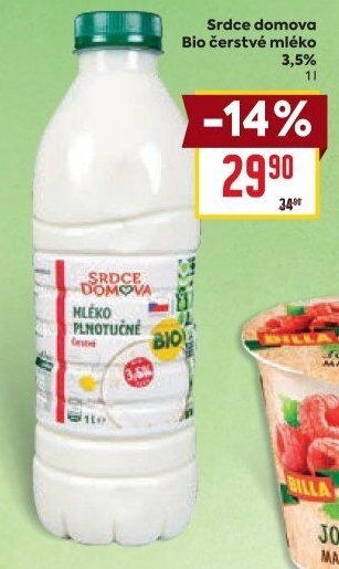 Mléko Bio čerstvé plnotučné3,5% Srdce Domova