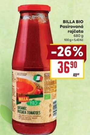Pasírovaná rajčata Bio Billa