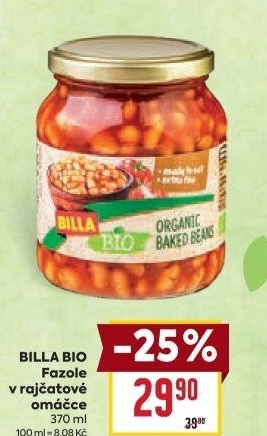 Pečené fazole v rajčatové omáčce Bio Billa