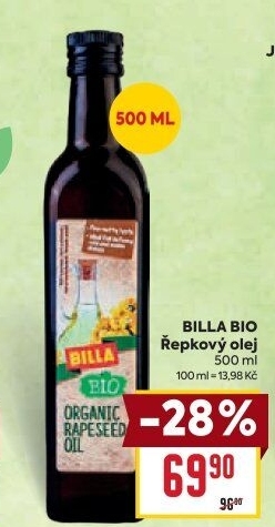 Řepkový olej Bio Billa