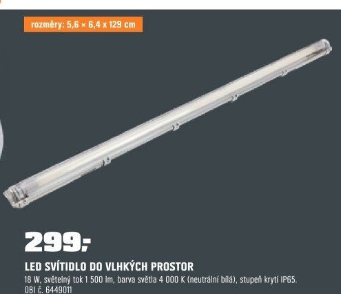 Svítidlo do vlhkých prostor1x 18W