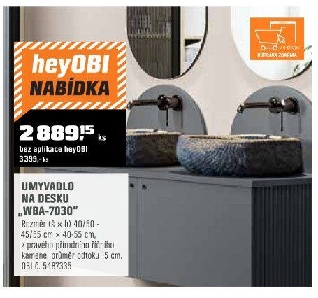 Umyvadlo na deskuWBA-7030
