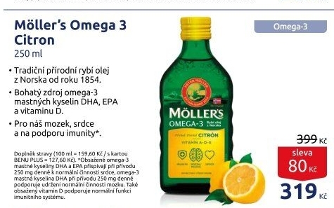 Doplněk stravy rybí olej Omega 3 Möller'