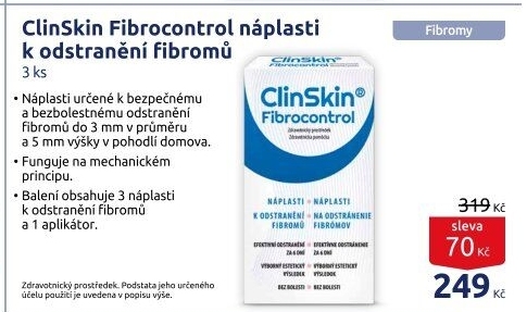 Náplasti k odstranění fibromů Fibrocontrol ClinSkin