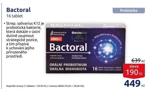 Probiotika orální Bactoral